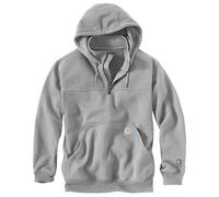 Carhartt Men's Rain Defender Paxton Heavyweight Hooded Zip Mock Neck Sweatshirt,Heather Gray,Medium