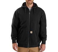 Carhartt Men's Rain Defender Loose Fit Midweight Thermal-Lined Full-Zip Sweatshirt, Black, Medium
