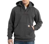 Carhartt Men's Rain Defender Paxton Heavy Weight Hooded Zip Mock Sweatshirt, Carbon Heather, Medium