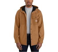 Carhartt Men's Rain Defender Relaxed Fit Heavyweight Hooded Shirt Jacket, Oiled Walnut Heather, 2X-Large