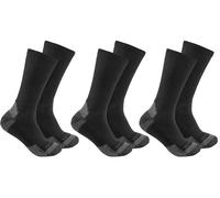 Carhartt Midweight Cotton Blend Crew Chaussettes - Pack de 3, noir, Taille L