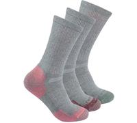 Carhartt Midweight Cotton Blend Crew Chaussettes pour femmes - pack de 3, gris, Taille L