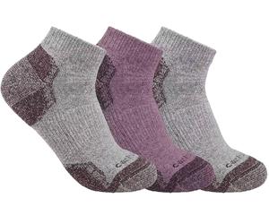 Carhartt Midweight Cotton Blend Low Cut Chaussettes pour femmes - pack de 3, gris-rouge, taille L