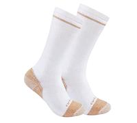 Carhartt Lot de 2 Chaussettes en Acier mélange de Coton Moyen, Blanc, L Hommes