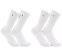 Carhartt Chaussettes Force Midweight Crew – Lot de 2, Blanc, Taille M Homme