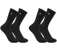 Carhartt Force Midweight Crew Lot de 2 Paires de Chaussettes Travail, Noir, L Homme