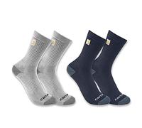 Carhartt Lot de 2 Paires de Chaussettes Midweight Logo Crew, Mixte 2, XL Homme