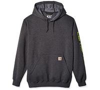 Carhartt Midweight Sleeve Logo Hooded Sweatshirt Maillot de survêtement, Carbon Heather, XS Homme