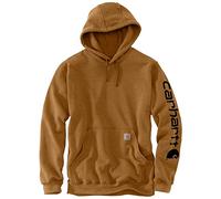 Carhartt Midweight Sleeve Logo Hoodie Sweatshirt à Capuche, Marron, XL Homme