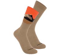 Carhartt Midweight Synthetic-Wool Blend Mountain Crew Chaussettes - pack de 2, marron/orange, Taille XL