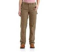 Carhartt, Pantalon de Travail en Toile Rugged Flex à Coupe Ample pour Femme, Beige, 38 Taille Courte