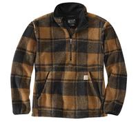 Carhartt Pull en polaire ample pour homme, Carhartt Marron/noir à carreaux, Medium