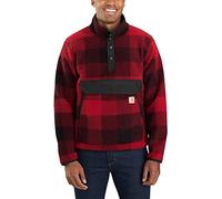 Carhartt Relaxed Fit Plaid, pull-over en polaire L Rouge Foncé/Rouge Rouge Foncé/Rouge