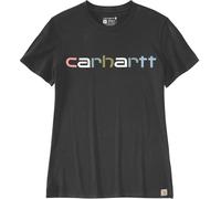 Carhartt Relaxed Fit Lightweight Multi Color Logo Graphic T-Shirt Femme, noir, Taille M