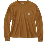 Carhartt Relaxed Fit Lightweight Pocket Chemise à manches longues pour dames, Marron, Taille XL