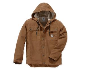 Carhartt Relaxed Fit Washed Duck Sherpa-Lined Utility Jacket Brown - S