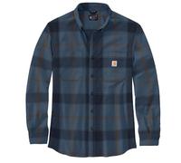 Carhartt Rugged Flex Chemise à carreaux en flanelle à manches longues pour homme, coupe décontractée, poids moyen, Thundercloud, Taille L