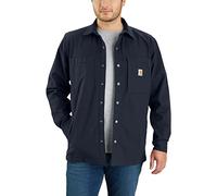 Carhartt Rugged Flex Chemise en toile doublée polaire à boutons-pression pour homme Coupe décontractée, bleu marine, Taille XL