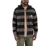 Carhartt Rugged Flex Chemise à capuche doublée de molleton en flanelle pour homme, coupe décontractée, Jac, marron Carhartt / noir, taille XL