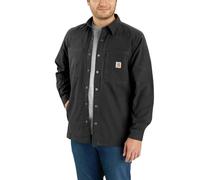 Carhartt Rugged Flex Relaxed Fit Canvas Fleece-Lined Snap-Front Shirt Jac, Chemise boutonnée Utilitaire de Travail pour des Hommes, Black,