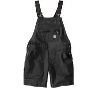 Carhartt Rugged Flex Relaxed Fit Canvas Ladies Salopette courte, noir, Taille S