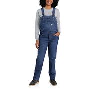 Carhartt Workwear Salopette en denim multi-poches Femme – Coupe décontractée Bleu XL