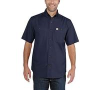 Carhartt Rugged Flex Rigby Short-Sleeve Work Shirt Chemise, Navy, XL Homme
