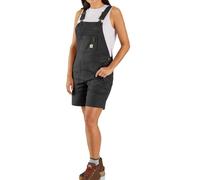 Carhartt Short à bretelles femme Rugged Flex Canvas Shortall Coupe décontractée Noir S