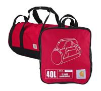 Carhartt Sac de Sport Rond Classique avec Pochette Utilitaire, Robuste, résistant à l'eau, Pliable pour Chantier, Salle de Sport et Voyage, Rouge Industriel, 40 l