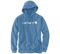 Carhartt Signature Logo Midweight Capuche, bleu/blanc, Taille XS