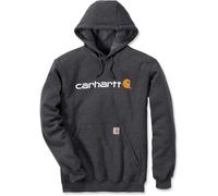 Carhartt Signature Logo Midweight Capuche, Gris foncé/blanc, Taille S