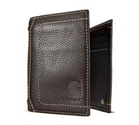 Carhartt Men's Rugged Pebble Leather Wallet, Available in Multiple Styles, Accessoire de Voyage-Portefeuille à Triple pli Homme, Marron (Trois Volets), Taille Unique