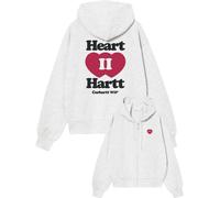Carhartt - Sweat en coton - Hooded Heart II Hartt Jacket W Ash Heather pour Femme - Taille L - Gris Gris L