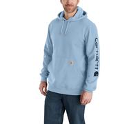 Carhartt Sweat-Shirt Courtes avec Logo et Manches mi-Longues Maillot de survêtement, Bleu Brouillard, XL Homme