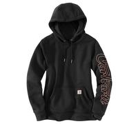 Carhartt Sweat-shirt graphique promotionnel à capuche Relaxed Fit Rain Defender SWEATSHIRT Femme, noir, M