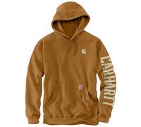 Carhartt Sweat-shirt imprimé en « C » à coupe ample Rain Defender d'épaisseur moyenne SWEATSHIRT Homme, Marron, XL