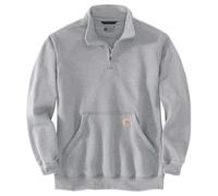 Carhartt Sweatshirt à col montant et fermeture éclair à col montant, coupe ample, épaisseur moyenne SWEATSHIRT Homme, Gris, XL
