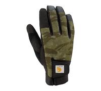 Carhartt Gants en cuir synthétique pour homme - Haute dextérité - Sensibles au toucher - Manchettes sécurisées - Pour temps froid - Camouflage basil blind Fatigue - Taille M