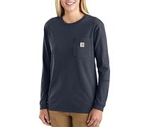 Carhartt T-shirt à manches longues avec poche pour femmes,Bleu Marine,XS