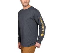 Carhartt T-shirt à manches longues pour homme Coupe décontractée avec logo - Couleur : carbone - Taille : M