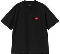 Carhartt - T-shirt en coton biologique - S/S Heart Patch T-Shirt W Black Red pour Femme en Coton - Taille XS - Noir Noir XS