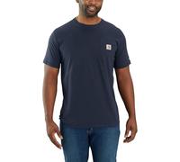 Carhartt T-shirt Force à manches courtes et poche pour homme Coupe décontractée, bleu marine, Taille XL