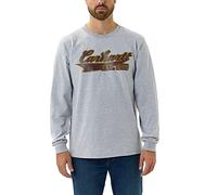 Carhartt T- Shirt Graphique à Manches Longues et Coupe décontractée d'utilité Professionnelle, Gris, XL Homme