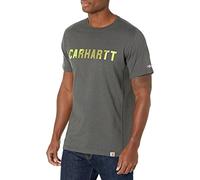 Carhartt T-shirt graphique Force Relaxed Fit à manches courtes et logo en forme de bloc Force T-shirt à manches courtes et poche Coupe décontractée Homme, Gris, L