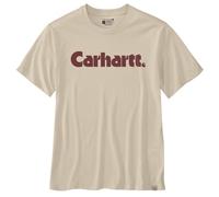 Carhartt T-shirt Logo graphique manches courtes blanc crème marron - S