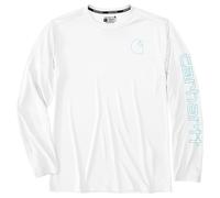 Carhartt T-Shirt léger à Manches Longues avec Logo Force Sun Defender pour Homme, Blanc, Taille M
