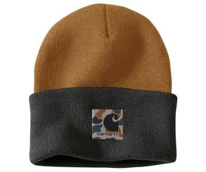Carhartt Unisex Strickmütze Knit Camo Patch, Braun