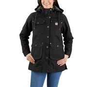 Carhartt Veste décontractée pour femme - Veste isolée en coton avec capuche amovible, Noir , L
