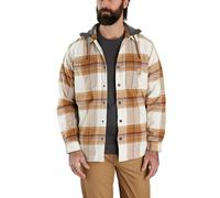 Carhartt Veste demi-saison en flanelle Sherpa-Lined à capuche pour homme, Marron Carhartt, M