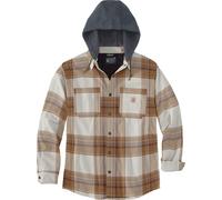 Carhartt Veste demi-saison en flanelle Sherpa-Lined à capuche pour homme, Marron Carhartt, M